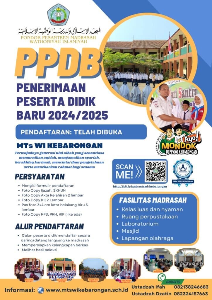 PPDB MTs WI Kebarongan Tahun Pelajaran 2024/2025