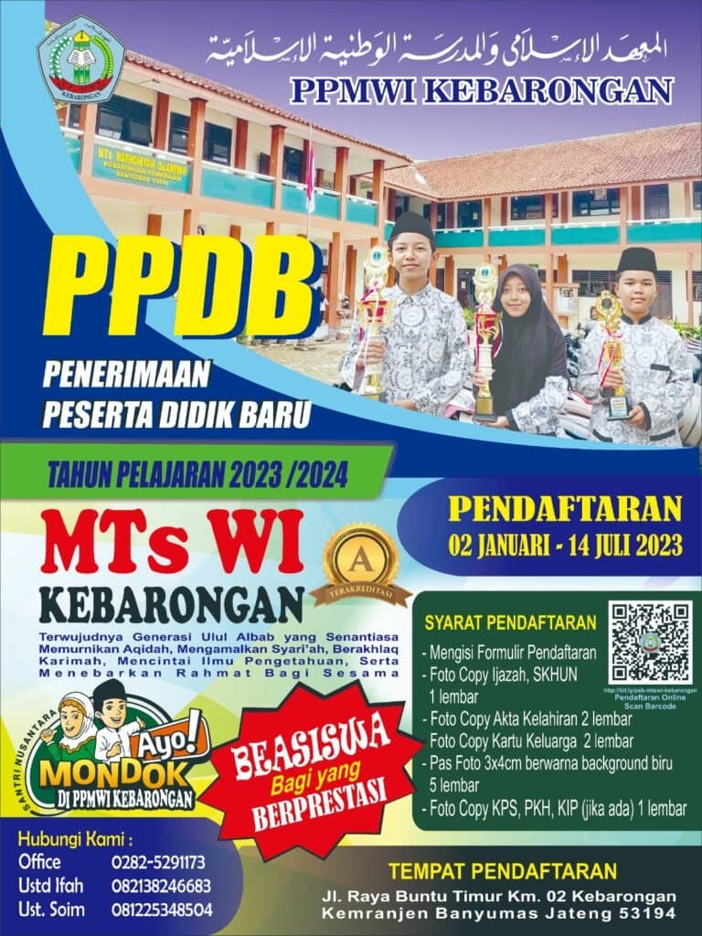 PENERIMAAN PESERTA DIDIK BARU TAHUN PELAJARAN 2023/2024